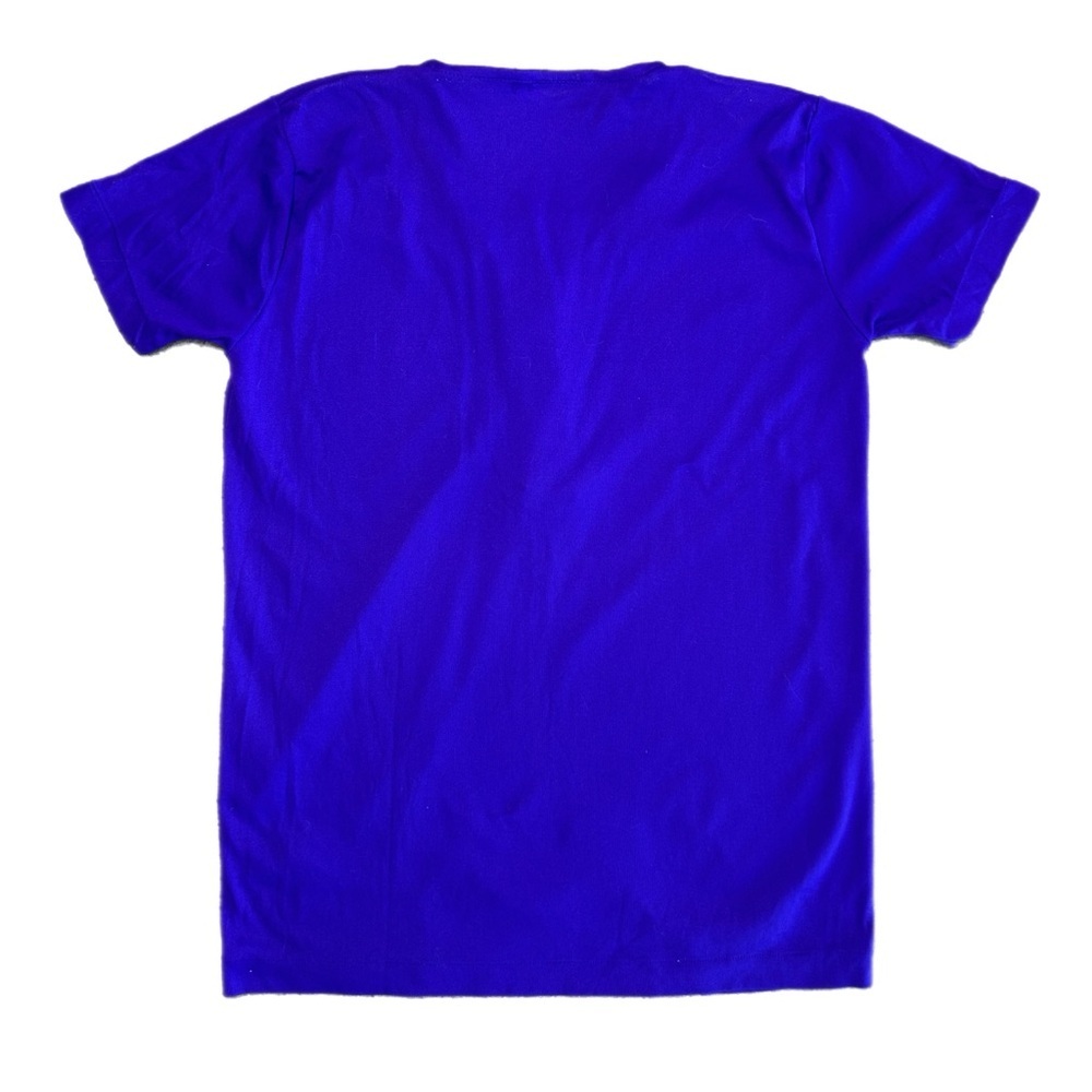 Vintage Nylon Royal Blue Short Sleeve Henley Tee - Picture 4 of 5